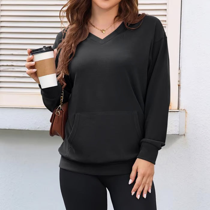 Women's Hatless V-Neck Hoodie with Pockets| BUY 2 FREE SHIPPING