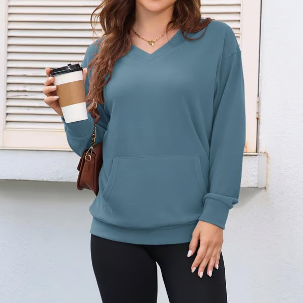 Women's Hatless V-Neck Hoodie with Pockets| BUY 2 FREE SHIPPING