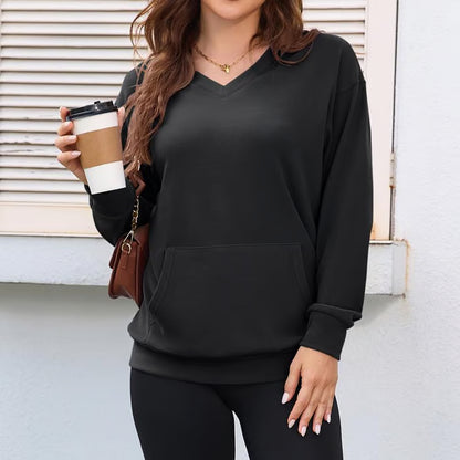 Women's Hatless V-Neck Hoodie with Pockets| BUY 2 FREE SHIPPING