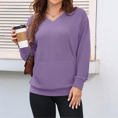 Women's Hatless V-Neck Hoodie with Pockets| BUY 2 FREE SHIPPING