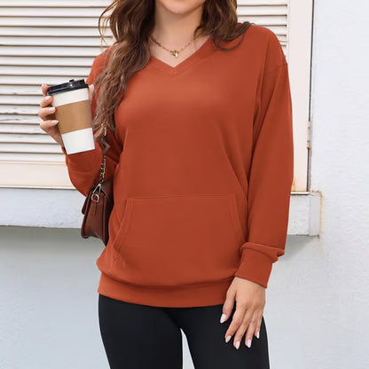 Women's Hatless V-Neck Hoodie with Pockets| BUY 2 FREE SHIPPING