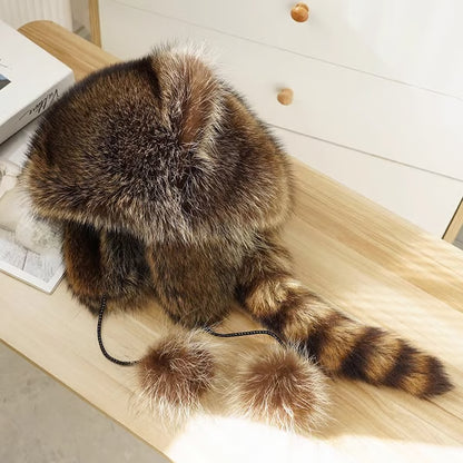 ❄️Winter Cute Raccoon Plush Hats|BUY 2 Save 5%
